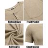 imageCOOFANDY Mens Henley Shirts Short Sleeve Button T Shirt Casual Summer Basic Tee Tops with PocketKhaki