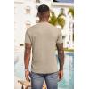 imageCOOFANDY Mens Henley Shirts Short Sleeve Button T Shirt Casual Summer Basic Tee Tops with PocketKhaki
