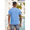 imageCOOFANDY Mens Henley Shirts Short Sleeve Button T Shirt Casual Summer Basic Tee Tops with PocketLightblue