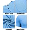 imageCOOFANDY Mens Henley Shirts Short Sleeve Button T Shirt Casual Summer Basic Tee Tops with PocketLightblue