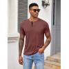 imageCOOFANDY Mens Henley Shirts Short Sleeve Button T Shirt Casual Summer Basic Tee Tops with PocketRed