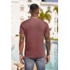 imageCOOFANDY Mens Henley Shirts Short Sleeve Button T Shirt Casual Summer Basic Tee Tops with PocketRed