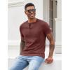 imageCOOFANDY Mens Henley Shirts Short Sleeve Button T Shirt Casual Summer Basic Tee Tops with PocketRed