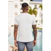 imageCOOFANDY Mens Henley Shirts Short Sleeve Button T Shirt Casual Summer Basic Tee Tops with PocketWhite