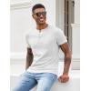 imageCOOFANDY Mens Henley Shirts Short Sleeve Button T Shirt Casual Summer Basic Tee Tops with PocketWhite