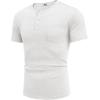 imageCOOFANDY Mens Henley Shirts Short Sleeve Button T Shirt Casual Summer Basic Tee Tops with PocketWhite