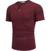 imageCOOFANDY Mens Henley Shirts Short Sleeve Button T Shirt Casual Summer Basic Tee Tops with PocketWine