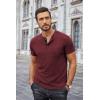 imageCOOFANDY Mens Henley Shirts Short Sleeve Button T Shirt Casual Summer Basic Tee Tops with PocketWine
