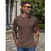 imageCOOFANDY Mens Henley Shirts Short Sleeve Casual Basic Henley Tee Summer Button Lightweight Stretch T ShirtsBrown