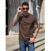 imageCOOFANDY Mens Henley Shirts Short Sleeve Casual Basic Henley Tee Summer Button Lightweight Stretch T ShirtsBrown