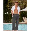 imageCOOFANDY Mens Linen Pant Elastic Waist Linen Pants Drawstring Summer Beach PantA Dark Grey