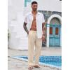 imageCOOFANDY Mens Linen Pant Elastic Waist Linen Pants Drawstring Summer Beach PantA Medium Khaki