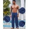 imageCOOFANDY Mens Linen Pant Elastic Waist Linen Pants Drawstring Summer Beach PantA Royal Blue