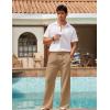 imageCOOFANDY Mens Linen Pant Elastic Waist Linen Pants Drawstring Summer Beach PantB Dark Khaki