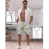 imageCOOFANDY Mens Linen Shorts Casual Elastic Waist Drawstring Short Summer Beach Vacation ShortsAgreenpalm Leaf