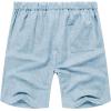 imageCOOFANDY Mens Linen Shorts Casual Elastic Waist Drawstring Short Summer Beach Vacation ShortsAlight Blue