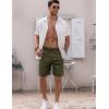 imageCOOFANDY Mens Linen Shorts Casual Elastic Waist Drawstring Short Summer Beach Vacation ShortsArmy Green