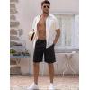 imageCOOFANDY Mens Linen Shorts Casual Elastic Waist Drawstring Short Summer Beach Vacation ShortsBlack