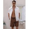imageCOOFANDY Mens Linen Shorts Casual Elastic Waist Drawstring Short Summer Beach Vacation ShortsBrown