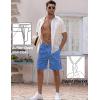 imageCOOFANDY Mens Linen Shorts Casual Elastic Waist Drawstring Short Summer Beach Vacation ShortsDark Blue