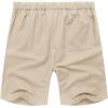 imageCOOFANDY Mens Linen Shorts Casual Elastic Waist Drawstring Short Summer Beach Vacation ShortsKhaki