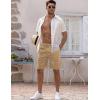 imageCOOFANDY Mens Linen Shorts Casual Elastic Waist Drawstring Short Summer Beach Vacation ShortsLinen KhakiDark Khaki