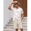 imageCOOFANDY Mens Linen Shorts Casual Elastic Waist Drawstring Short Summer Beach Vacation ShortsLinen KhakiDark Khaki