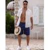 imageCOOFANDY Mens Linen Shorts Casual Elastic Waist Drawstring Short Summer Beach Vacation ShortsLinen KhakiNavy Blue