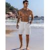 imageCOOFANDY Mens Linen Shorts Casual Elastic Waist Drawstring Short Summer Beach Vacation ShortsWhite