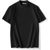 imageCOOFANDY Mens Mock Turtleneck Shirts Casual Premium Cotton Short Sleeve Shirt Basic Half Neck TShirtsBlack