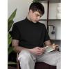 imageCOOFANDY Mens Mock Turtleneck Shirts Casual Premium Cotton Short Sleeve Shirt Basic Half Neck TShirtsBlack