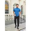 imageCOOFANDY Mens Mock Turtleneck Shirts Casual Premium Cotton Short Sleeve Shirt Basic Half Neck TShirtsBlue