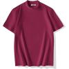 imageCOOFANDY Mens Mock Turtleneck Shirts Casual Premium Cotton Short Sleeve Shirt Basic Half Neck TShirtsRed