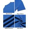 imageCOOFANDY Mens Mock Turtleneck Shirts Short Sleeve Casual Basic TShirts Ribbed Solid Pullover TopsBlue