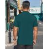 imageCOOFANDY Mens Mock Turtleneck Shirts Short Sleeve Casual Basic TShirts Ribbed Solid Pullover TopsLake Green