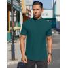 imageCOOFANDY Mens Mock Turtleneck Shirts Short Sleeve Casual Basic TShirts Ribbed Solid Pullover TopsLake Green