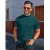imageCOOFANDY Mens Mock Turtleneck Shirts Short Sleeve Casual Basic TShirts Ribbed Solid Pullover TopsLake Green