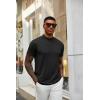 imageCOOFANDY Mens Mock Turtleneck T Shirt Short Sleeve Slim Fit Basic Casual Solid Color Pullover TeeAblack