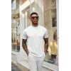 imageCOOFANDY Mens Mock Turtleneck T Shirt Short Sleeve Slim Fit Basic Casual Solid Color Pullover TeeAwhite
