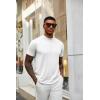 imageCOOFANDY Mens Mock Turtleneck T Shirt Short Sleeve Slim Fit Basic Casual Solid Color Pullover TeeAwhite
