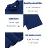 imageCOOFANDY Mens Mock Turtleneck T Shirt Short Sleeve Slim Fit Basic Casual Solid Color Pullover TeeDark Blue