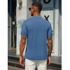 imageCOOFANDY Mens Mock Turtleneck T Shirt Short Sleeve Slim Fit Basic Casual Solid Color Pullover TeeDenim Blue