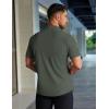 imageCOOFANDY Mens Muscle Fit Dress Shirts Stretch WrinkleFree Short Sleeve Casual Button Down ShirtsOlive Green