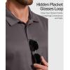 imageCOOFANDY Mens Polo Shirt Short Sleeve Quick Dry Tactical Shirts Golf Polos Collared Work Shirts for Men with PocketDark Grey