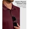 imageCOOFANDY Mens Polo Shirt Short Sleeve Quick Dry Tactical Shirts Golf Polos Collared Work Shirts for Men with PocketDark Red