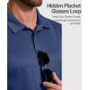 imageCOOFANDY Mens Polo Shirt Short Sleeve Quick Dry Tactical Shirts Golf Polos Collared Work Shirts for Men with PocketDenim Blue