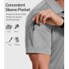 imageCOOFANDY Mens Polo Shirt Short Sleeve Quick Dry Tactical Shirts Golf Polos Collared Work Shirts for Men with PocketLight Grey