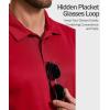 imageCOOFANDY Mens Polo Shirt Short Sleeve Quick Dry Tactical Shirts Golf Polos Collared Work Shirts for Men with PocketRed