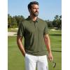imageCOOFANDY Mens Polo Shirts Short Sleeve Golf Shirt UPF50 Moisture Wicking Quick Dry Collared Performance Polo Shirts for MenArmy Green