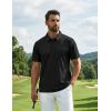 imageCOOFANDY Mens Polo Shirts Short Sleeve Golf Shirt UPF50 Moisture Wicking Quick Dry Collared Performance Polo Shirts for MenBlack